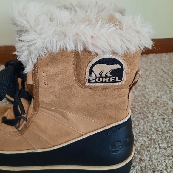 Sorel Tovoli II Suede Curry Tan Waterproof Winter Snow Boots NL2089-373 Size 5 - Picture 4 of 14